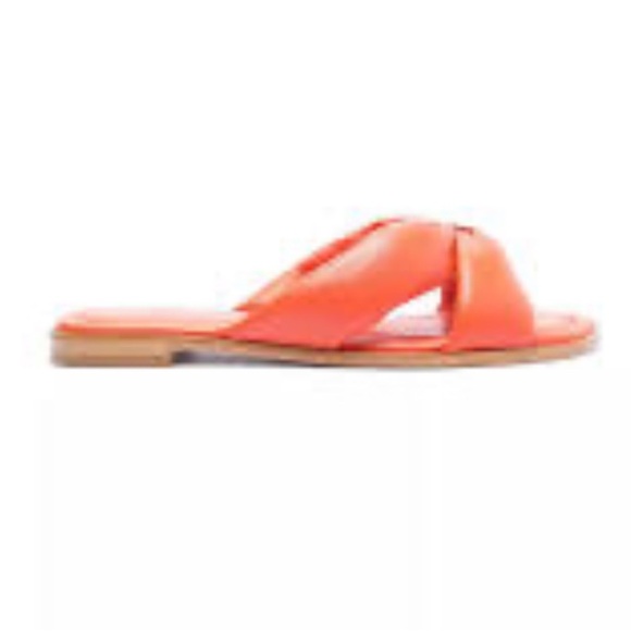 therealreal haul!!! #Unboxing #Preloved Schutz Fairy Puffy Leather Slide fat Sandals Sz 10 Flame‎ Orange new